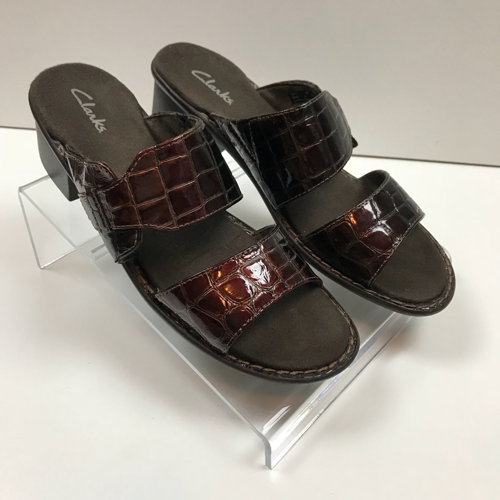 Clark’s Open Toe Slip On Slide Sandals 8M